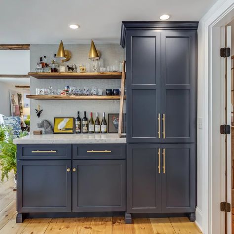 Industrial Ranch House - Industrial - Home Office - Denver - by Sarah Carr Design | Houzz Dry Bar Ideas, Home Bar Ideas, Dining Room Paint Colors, Home Bar Rooms, Home Bar Design, Dining Room Paint, Coffee Bars In Kitchen, Bar Designs, Dining Room Buffet