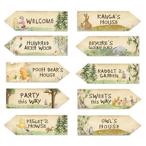 Winnie The Pooh Themed Food, Winnie Poo, Home Map, Map Signs, Winnie The Pooh Baby Shower, Arrow Signs, Pooh Baby, House Map, Different Words