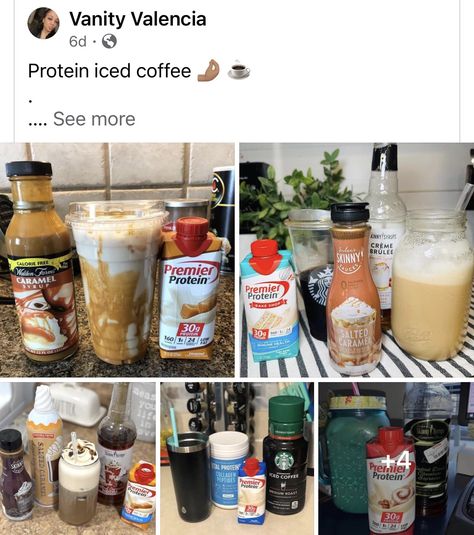 Premier Protein Coffee, Protein Coffee Shake, Protein Coffee Recipes, Protein Iced Coffee, Cold Coffee Drinks Recipes, Protein Drink Recipes, Coffee Recipes Starbucks, Iced Drinks Recipes, Healthy Starbucks Drinks