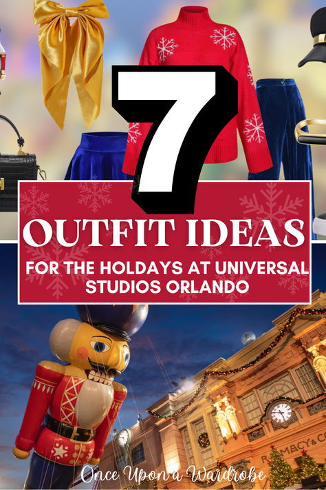 Get holiday-ready for Universal Studios with our 7 festive outfit ideas! Don't miss perfectly themed outfits for the Holiday at Hogwarts and The Grinch, perfect for embracing the magic of the season. Explore more in our latest blog post and make your visit unforgettable with these creative holiday-themed outfits!  #UniversalStudios #HolidayOutfits #ThemeParkStyle #ChristmasOutfits Universal Studios Orlando Christmas Outfit, Winter Universal Studios Outfit, Orlando In January Outfit, Christmas At Universal Studios Orlando, Orlando In December Outfits, Universal Studios Christmas Outfit, Outfit Ideas For Universal Studios, Universal Studios Orlando Christmas, Universal Studios Outfit Winter