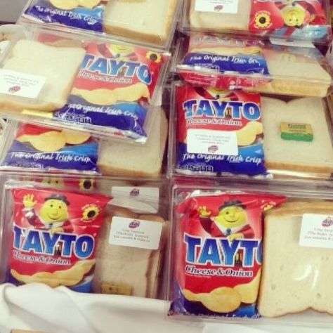 Tayto crisp sandwiches Snacks For Wedding, Sandwich Wedding, Crisp Sandwich, Irish Wedding Favors, Wedding Reception Favors, Wedding Journal, Surprises For Her, Ireland Wedding, Wedding Planning Guide