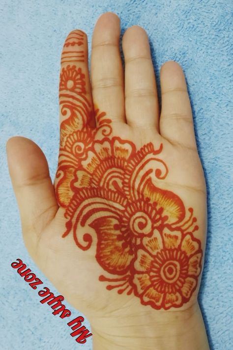 Mahandi Desgin Easy Front Hand, Easy Mehendi Designs Front Hand, Round Henna, Mehndi Designs Tutorial, Easy Mehandi Designs, Front Hand Mehndi Designs, Henna Mehndi Designs, Rakhi Special, Simple Arabic Mehndi