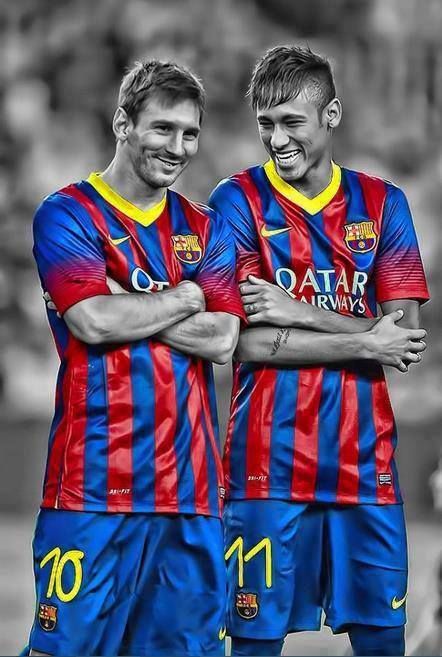 Lionel Messi and Neymar... Fc Barcelona Neymar, Messi Y Neymar, Neymar Vs, Ronaldo Jersey, Neymar Barcelona, Messi Psg, Cr7 Messi, Messi Soccer, Messi Vs