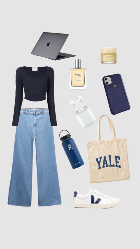 Outfit Inspo! 📖 #schooloutfit #wishlist #coastal #outfitinspo #apple #oldmoney #ivyleague #yale #coastalgrandaughter #fall #cute #preppy Yale Outfits For Women, Yale University Aesthetic Outfits, Yale Outfits, Yale Aesthetic, Teen Style, University Outfit, College Outfit, Outfit Styles, Yale University