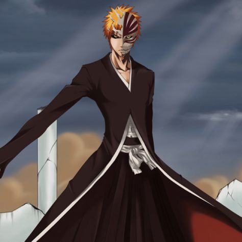 Ichigo half Hollow Mask Ichigo Half Hollow Mask, Ichigo Half Hollow, Ichigo Hollow Mask, Bleach Bankai, Ichigo Hollow, Bleach Ichigo Bankai, Ichigo Bankai, Bleach Tattoo, Abarai Renji