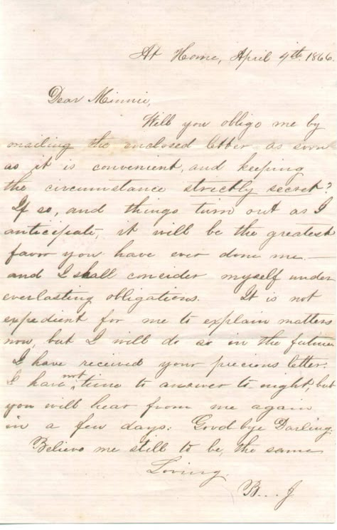 Mysterious love letter dated April 4th, 1866. What a delicious treasure. Ophelia Aesthetic, Vintage Ledger Paper, Vintage Love Letters, Old Handwriting, Simple Handwriting, Books Dark Academia, Antique Letters, Handwriting Improvement, Vintage Ledger