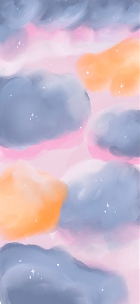 Magical aesthetic clouds wallpaper. Digital drawing of clouds. Procreate wallpaper Ios Background, Magical Aesthetic, Cool Lock Screen Wallpaper, Htc Wallpaper, Starry Night Wallpaper, Aesthetic Phone Wallpaper, Clouds Wallpaper, Night Wallpaper, Ipad Wallpapers