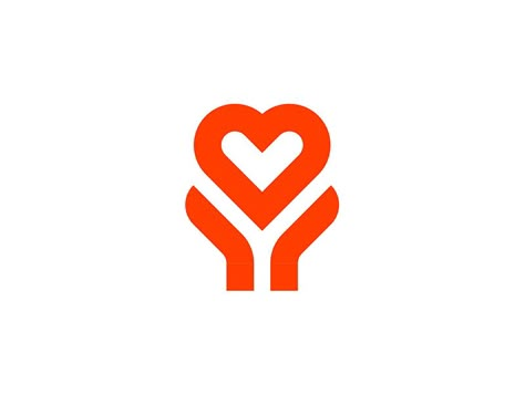 Heart / Hand by Milad Charity Foundation Logo Design, Union Logo Design, Heart Logo Design Ideas, Hands Logo Design, Home Care Logo, Charity Logo Design, Hope Logo, Care Logo Design, Hand Icon