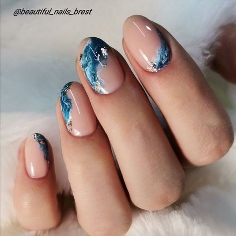 Peaceful Nail Designs, Nails Waves, Waves Nail Art, Waves Nails, Wave Nail Art, Boring Nails, Nail Polish Art Designs, Wave Nails, Nails Today