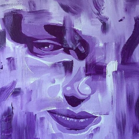 Violeta Aesthetic, Purple Art Painting, Ethereal Art Aesthetic, Painting Face, People References, Purple Painting, My Board, Art Painting Gallery, Fashion Tutorial