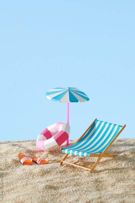 "Sun Lounger With Umbrella And Beach Accessories For Active Rest" by Stocksy Contributor "Marc Tran" - Stocksy Beat Board, Summer Umbrella, Summer Campaign, Sun Umbrella, Beach Accessories, Resort Style, Beach Party, Sun Lounger, Party Decor