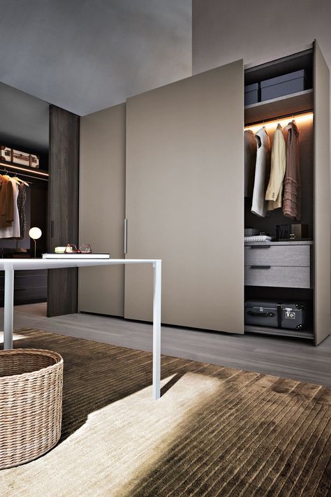 Sliding cabinet door GLISS MASTER START Gliss Collection by MOLTENI & C. design Vincent Van Duysen Wardrobe With Sliding Doors, Cabinet Door Designs, Sliding Cabinet Doors, Vincent Van Duysen, Armoire Dressing, Wardrobe Door Designs, C Design, Bedroom Closet Design, Fitting Room