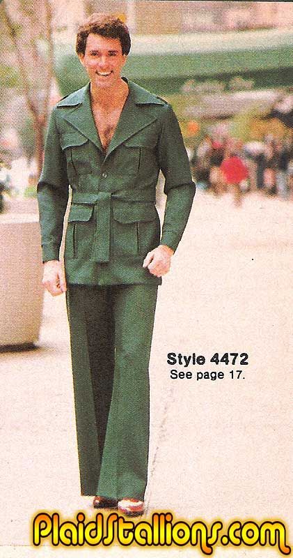 polyester, leisure suit, belted, bell bottoms, shirtless...and the list goes on...70s #fashion #mockery 1970s Mens Fashion, Ugly Outfits, 70s Men, Bad Fashion, 70 Fashion, 70’s Fashion, Leisure Suit, Funny Fashion, Vintage Mens Fashion