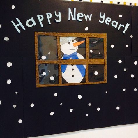 New Year School Bulletin Boards, Happy New Year Bulletin Board Ideas, Happy New Year Door Decorations, New Year Board Decorations For School, New Year Door Decorations For School, New Years Bulletin Board Ideas Preschool, Happy New Year Bulletin Boards, New Years Bulletin Board Ideas, New Year Bulletin Board Ideas