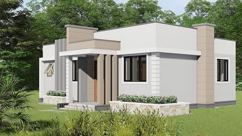 Four Bedroom House Plans in Kenya - West Kenya Real Estate Ltd Kenya West, Two Bedroom House Plans, Two Bedroom House Design, House Designs In Kenya, Flat Roof House Designs, Four Bedroom House Plans, One Bedroom House Plans, Small Modern House Plans, One Bedroom House