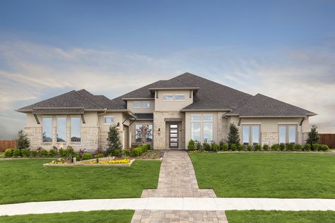 Coventry Homes in Star Trail (Prosper, TX) | Design 3601 | Front Elevation House Finishes, Coventry Homes, House Community, Lush Landscaping, Shiplap Accent Wall, Floor Plan Layout, Star Trails, Online Photo Gallery, Community Center