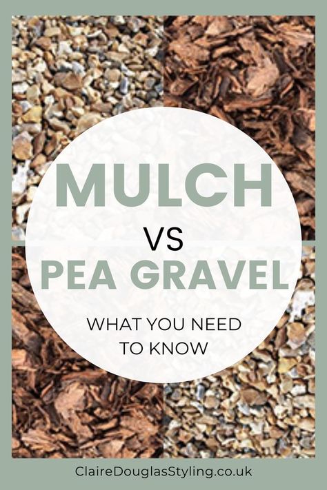 mulch and pea gravel Pea Gravel Garden, Above Ground Garden, Gravel Landscaping, Pea Gravel, Gravel Garden, Which Is Better, Ground Cover, Mulch, Diy Hacks