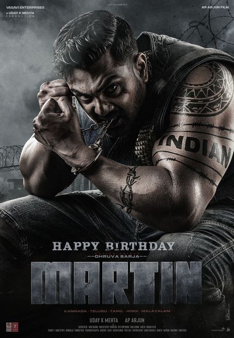 Martin Movie Poster, Appu Photos, Druva Sarja Photos Hd New, Sumit Singh, Dhruva Sarja, Happy Birthday Martin, Martin Movie, Kgf Photos Hd, Best Poses For Boys