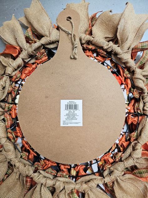 Easy DIY Fall Ribbon Wreath - Modern on Monticello Wired Ribbon Wreath Diy, Fall Wire Wreaths Diy, Fall Burlap Wreath Diy, Wire Wreath Frame Ideas, Fall Ribbon Wreath Diy, How To Make A Ribbon Wreath, Dollar Tree Fall Wreath Diy, Fall Wreaths For Front Door Diy, Burlap Wreath Ideas