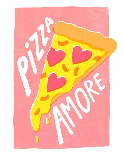 Pizza Amore 🍕for #doodleadayfeb Pizza prompt hosted by @ellolovey ❤️ Which color combo is your favorite? . . #pizzaamore #pizzalove #letterpress #risoprint #risograph #pizzaillustration #pizzaart #foodillustrator #artchallenge Food Pop Art Illustration, Pizza Pattern, Pizza Poster, Fruit Stickers, Pizza Art, Food Wall Art, Ipad Background, Pop Art Illustration, Your Favorite