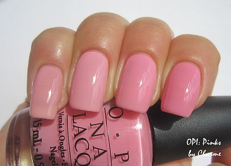 Comparison | index: OPI Got a Day to-Knight! middle: OPI I T… | Flickr Opi I Think In Pink, Opi Pink Nail Polish Shades, Opi Pink Nail Polish, Pink Nails Opi, Opi Nail Polish Colors, Blush Pink Nails, Opi Pink, Opi Gel Nails, Essie Polish