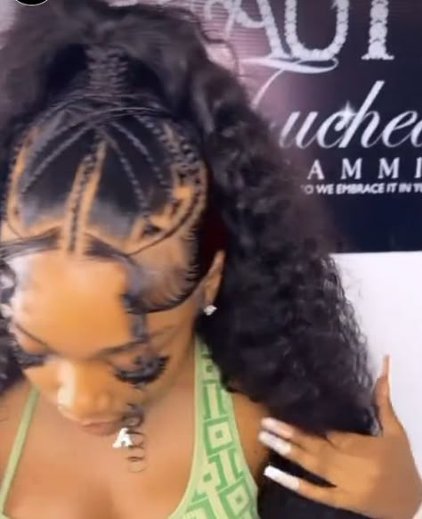 Side Part With French Braid Wig, New Wig Styles, Wet And Wavy Wig Hairstyles With Braids, Birthday Hairstyles For Black Women Curly Hair, Frontal Install Hairstyles, Curly Hairstyles Wig For Black Women, Hairstyles For Homecoming Black Women, Deep Wave Frontal Wig Hairstyles, Different Wig Hairstyles