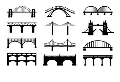 Vector bridges silhouettes icons by Microvector on @creativemarket