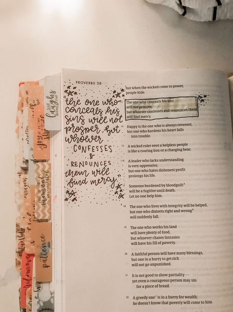 instagram : @anniemarieplease Proverbs 28, Bible Doodling, Inspire Bible Journaling, Journaling Bible, Bible Time, Ayat Alkitab, In Christ Alone, Bible Study Journal, Bible Notes