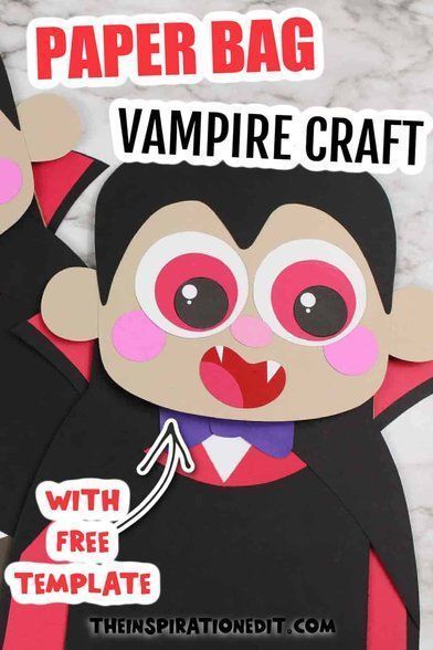 Puppet Paper Bag, Vampire Craft, Puppet Paper, High Protein Bariatric Recipes, Halloween Paper Bags, Craft For Halloween, Girl Vampire, Easter Crafts Preschool, Easy Girl