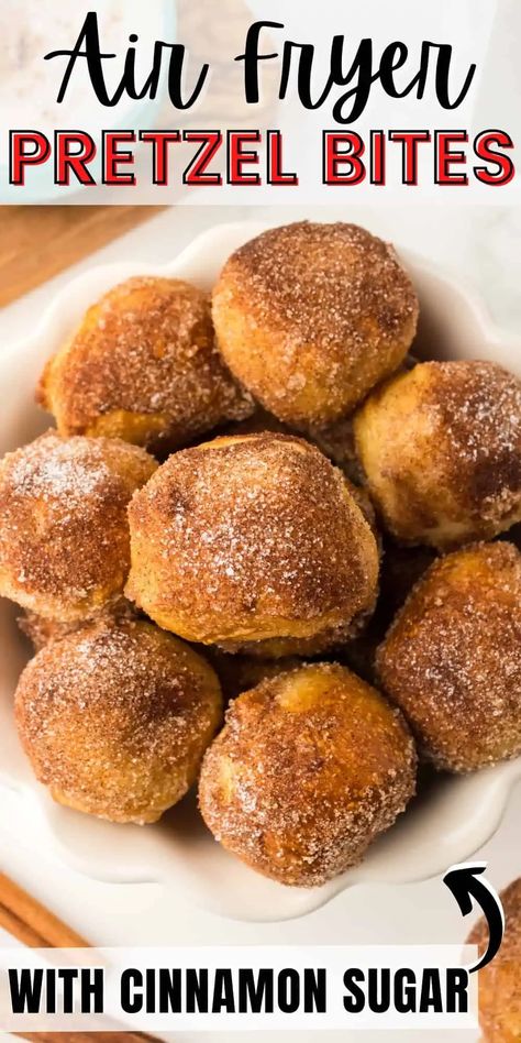 Cinnamon Pretzel Bites, Air Fryer Pretzel Bites, Air Fryer Pretzel, Frozen Pizza Dough, Cinnamon Pretzel, Frozen Pretzels, Freeze Pizza Dough, Cinnamon Bites, Cinnamon Pretzels