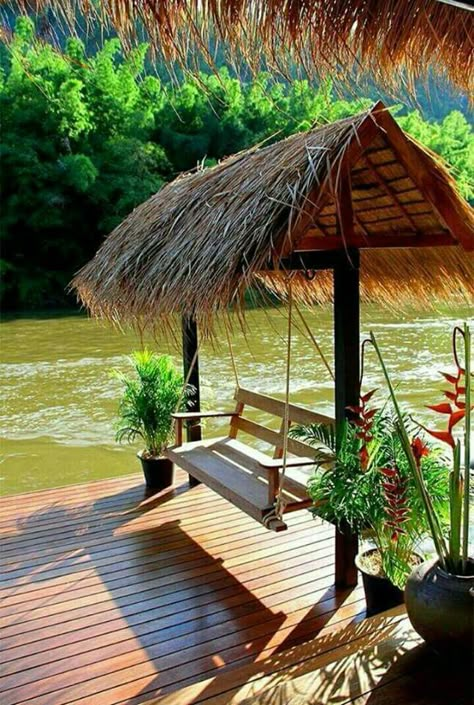 Resort Design Plan, Bamboo House Design, Backyard Gazebo, Bamboo House, Tiki Hut, Resort Design, Outdoor Restaurant, Village House Design, Patio Design