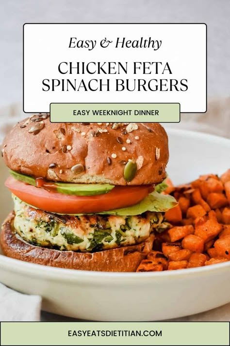 Chicken Feta Spinach Burgers Spinach Feta Chicken Burgers, Chicken Spinach Burgers, Feta Chicken Burgers, Spinach Feta Chicken, Spinach Burgers, Chicken Feta, Chicken With Italian Seasoning, Feta Chicken, Creamy Lemon Chicken