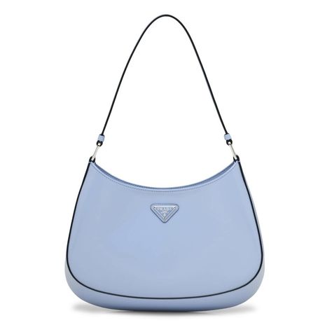 Luxury Blue Bags, Prada Blue Bag, Blue Designer Bag, Blue Wishlist, Cute Shoulder Bags, Shoulder Bag Prada, Blue Prada, Prada Cleo, Prada Purse