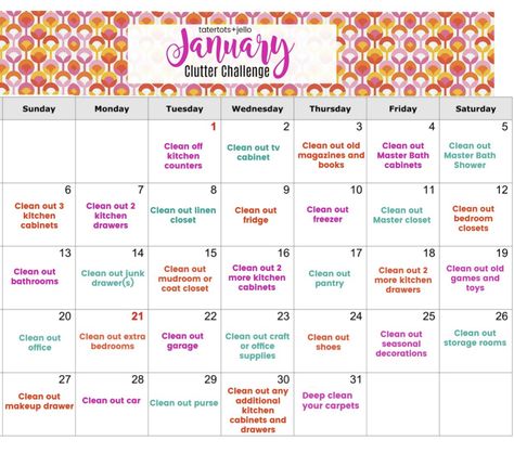 January Declutter, January Declutter Challenge 2024, January Declutter Challenge, January Challenge 2024, January Challenge, Healthy Habits Challenge, Calendar Activities, Dry January, Declutter Challenge