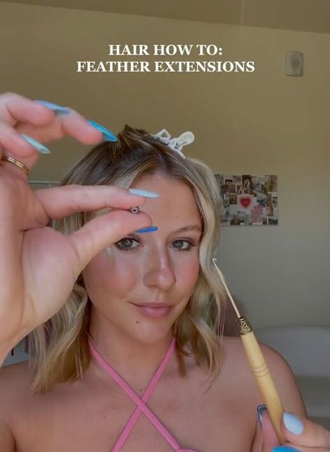 This is a guide on how to do your own hair feathers at home. Learn how to create a cute feather hairdo in this quick post. How To Put Feathers In Your Hair, Hair Feathers Extensions, Feathers In Hair, Diy Hair Feathers, Feather Extensions, Feather Diy, Feather Hair Extensions, Slicked Back Hair, Great Hairstyles