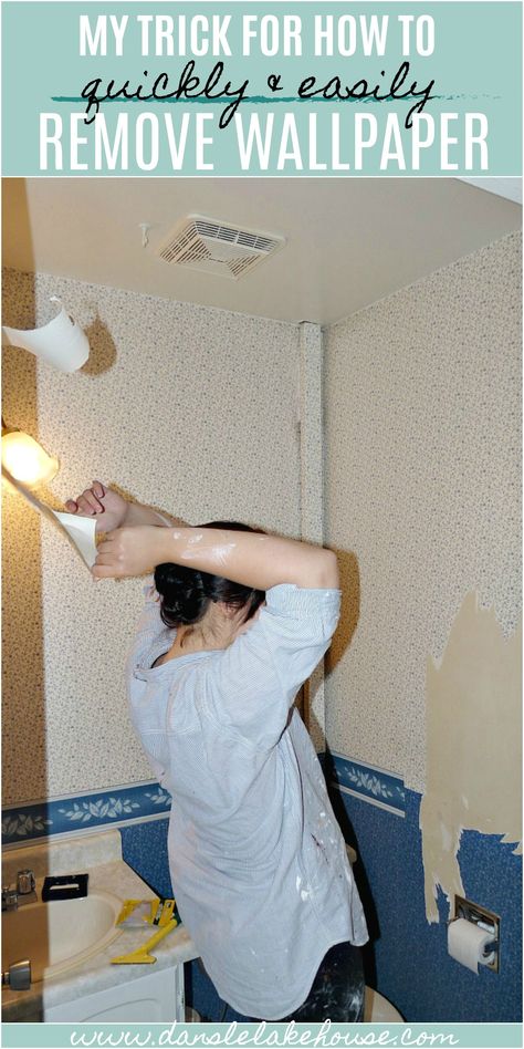 How to Easily Remove Wallpaper | Dans le Lakehouse Removal Of Wallpaper, How To Remove Wallpaper That Has Been Painted Over, How To Get Old Wallpaper Off Walls, How To Easily Remove Wallpaper, How To Remove Wallpaper From Plaster Walls, How To Remove Old Wallpaper Easily, Easy Wallpaper Removal, How To Take Off Wallpaper Easily, How To Remove Old Wallpaper