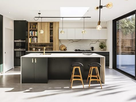 Mid Century Concrete Floor, Kitchen Design Concrete Floor, Polished Concrete Kitchen Floor, Warm Concrete Floors, Kitchen Polished Concrete Floor, Concrete Floors In Kitchen, Cement Floor Kitchen, Kitchen Polished Concrete, Concrete Floors Kitchen