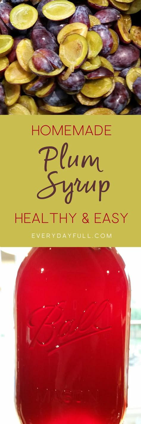 Plum Syrup, Pickle Vodka, Plum Recipes, Canned Food Storage, Plum Sauce, Homemade Syrup, Less Sugar, Jam And Jelly, Vegetable Drinks