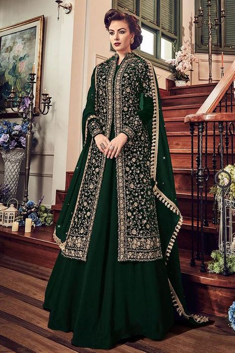 Buy Green Velvet Indo Western Lehenga Choli 154109 online at best price from vast collection of Lehenga Choli and Chaniya Choli at Indianclothstore.com.
velvet anarkali
green anarkali
new style anarkali
anarkali design Sabyasachi Bridal Red, Fashion Hijab Casual, Long Choli Lehenga, Lehenga Choli Designs, Kurta Lehenga, Latest Bridal Lehenga, Velvet Wedding, Lehenga Suit, Anarkali Salwar