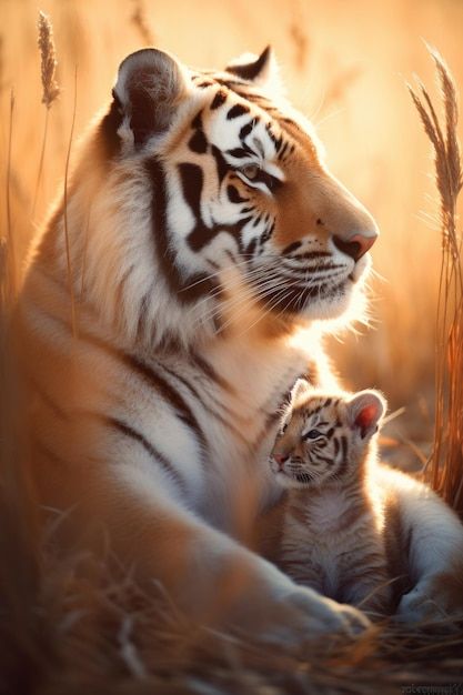 Foto tigre de carinho e retrato de bebê | Premium Photo #Freepik #photo #tigre #leoa-filhote #animais-selvagens #tigre-siberiano Tiger Tattoo, Beautiful Cats, Big Cats, Premium Photo, Iphone, Animals, Quick Saves