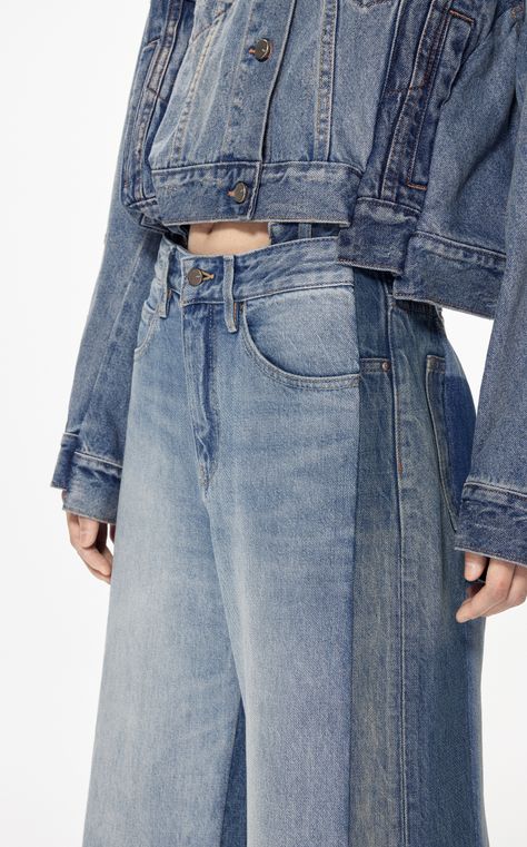 Sustainable Denim, Acid Wash Denim, Recycled Denim, Flared Pants, Oversized Silhouette, Patchwork Designs, Layered Look, Pair Of Pants, Upcycle Clothes