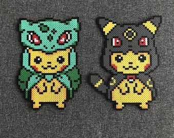 For the young at heart by PixelPrecious on Etsy Bulbasaur Perler Bead Pattern, Pikachu Beads, Hama Beads Pokemon, Pixel Pokemon, Pokemon Cross Stitch, Modele Pixel Art, Pokemon Bead, Arte Nerd, Pokemon Perler Beads