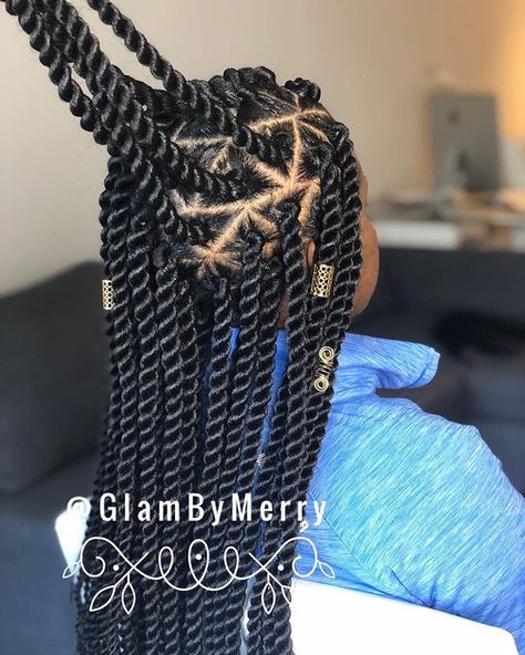 Large rope twist with triangle parts 📐 . . . . . . . . #ropetwist #twist #senegalesetwists #braids #boxbraids #trianglebraids… Twist With Triangle Parts, Thick Cornrows, Big Cornrows Hairstyles, Triangle Parts, Cornrows Hairstyles, Two Strand Twist, Long Box Braids, Braided Hairstyle, Twist Braid Hairstyles