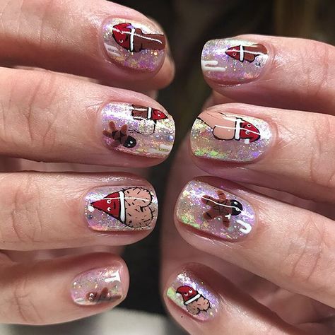 Nail Christmas, Nail Art Noel, Cover Nails, Bunny Nails, Nail Art Instagram, Holiday Nail Art, Winter Nail Art, Fake Nail, Nail Sticker