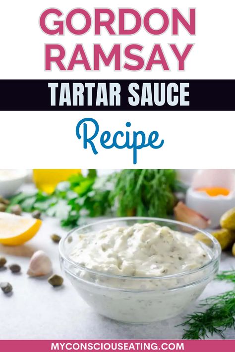 Gordon Ramsay Tartar Sauce fills a small dish Best Tartar Sauce Recipe, Gordon Ramsey Recipes, Tartar Sauce Recipe, Gordon Ramsay Recipe, Homemade Tartar Sauce, Homemade Sauce Recipes, Condiment Recipes, Tartar Sauce, Copycat Recipe