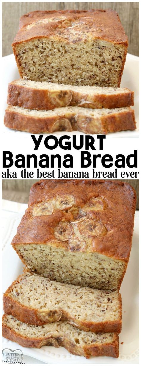 YOGURT BANANA BREAD RECIPE Cooking Light Banana Bread Recipe, Cookies Made With Yogurt, Banana Bread Recipe With Yogurt, Banana Bread Recipe Video, Recipe With Yogurt, Greek Yogurt Banana Bread, Yogurt Banana Bread, The Best Banana Bread Recipe, Best Banana Bread Recipe