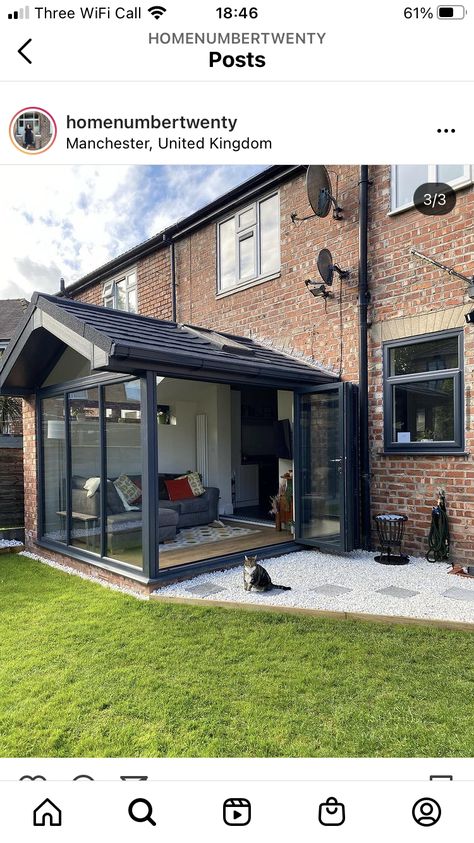 Small Modern Conservatory Ideas, Small Garden With Conservatory, Small Conservatory Extension, Small Extension Ideas Rear Interior, Tiny Conservatory Ideas, Wooden Extension Ideas, Small Extension Ideas Rear, Small Rear Extension Ideas, Small Extension Ideas