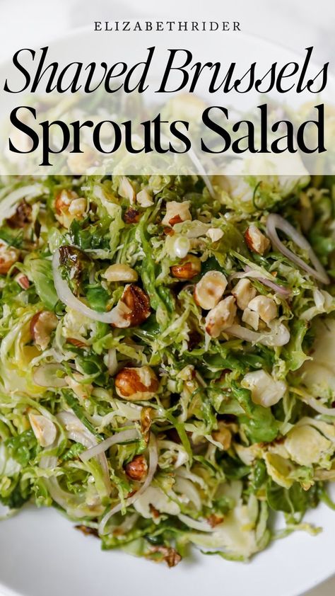 This shaved Brussels sprouts salad is my current favorite way to eat Brussels sprouts.It’s loaded with flavor, texture, and good nutrition. Plus, it’s simple to make!Brussels sprouts are in-season in the wintertime in the US, making this a great salad to make during the cooler months.#BrusselsSproutsSaladRecipe #ShavedBrusselsSproutsSalad #LemonShallotDressing #HealthyBrusselsSproutsRecipe #EasyShavedBrusselsSproutsSalad Brussels Sprouts Salad Recipe, Balanced Lunch, Brussel Sprout Salad Recipes, Crispy Brussels Sprouts, Brussels Sprouts Salad, Side Salad Recipes, Sprout Salad, Sprouts Salad, Brussels Sprout