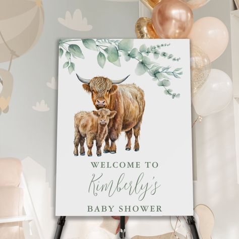 Highland Cow Greenery Farm Animals Baby Shower Foam Board #Invitation #card #template #design #pinterestquotes #pinterestideas #pinterestmom #pinterestwedding #aesthetic #love #art #pinterestsuccess