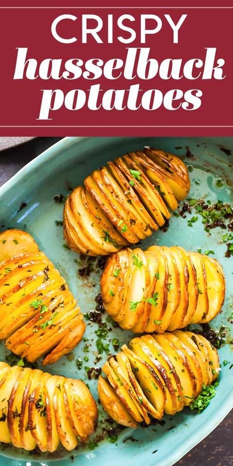 Roast In The Oven, Hasselback Potatoes, Potato Recipes Side Dishes, Potato Sides, Potato Side Dishes, Baked Potatoes, Snacks Für Party, Simply Recipes, Potato Dishes